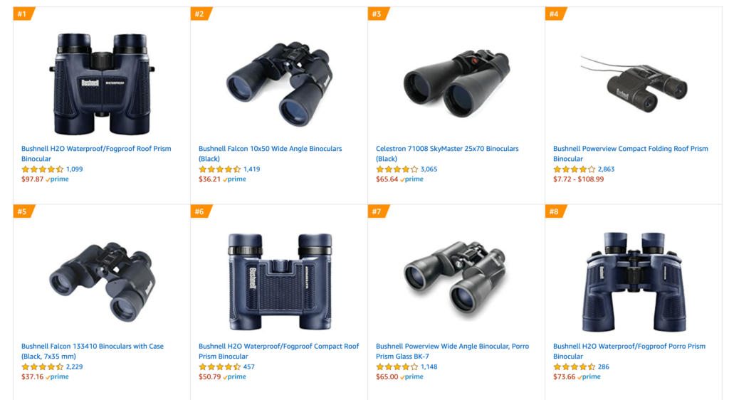 Binocular comparison What is the Best Selling One BINOCULARS GUIDES